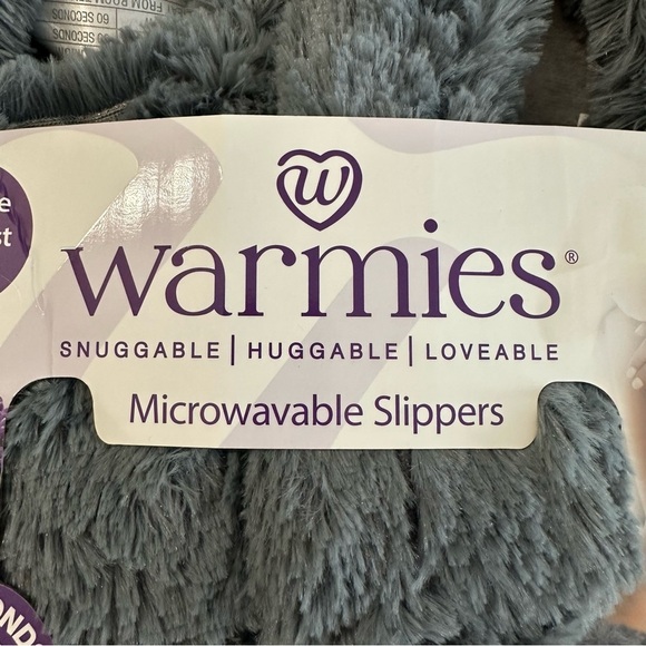 Warmies Women’s Grey Fuzzy Microwaveable Slippers One Size Fits Most 6-10 NIB - Picture 4 of 6